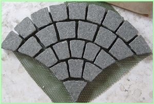 Fan Pattern Back Mesh Paving Stone,Landscaping Porphyry Granite Paving Stone