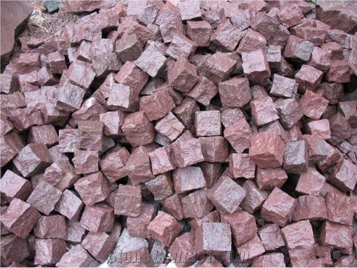 G666 Granite Cube Stone,Paving Stone,Landscaping S, G666 Red Granite Paving Stone