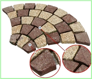 Granite Fan Pattern Back Mesh Paving Stone