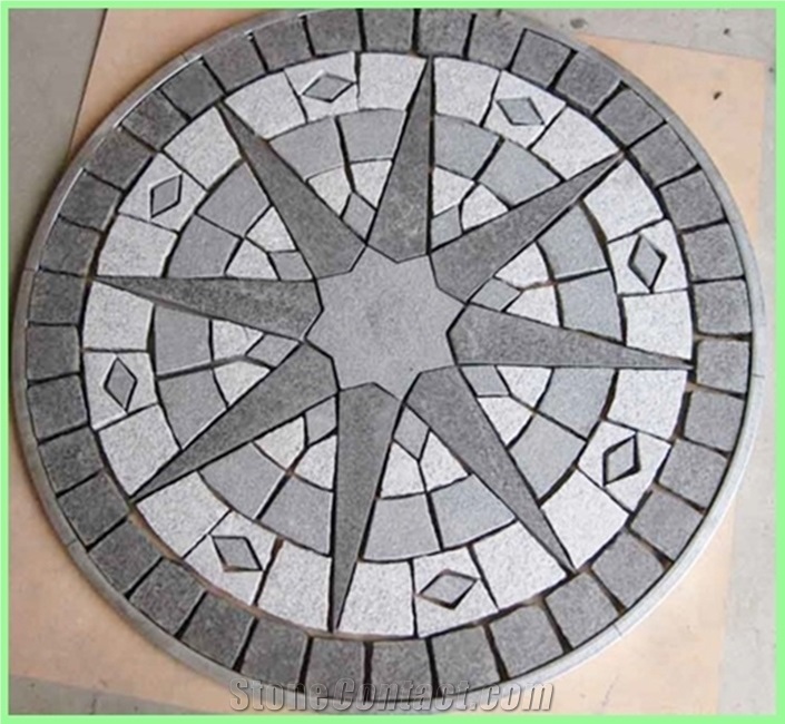 Granite Round Mosaic Medallion Pattern,Back Mesh Paving St