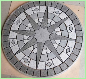 Granite Round Mosaic Medallion Pattern,Back Mesh Paving St