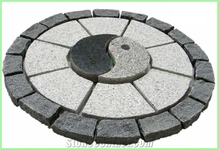 Granite Round Mosaic Medallion Pattern,Back Mesh Paving St