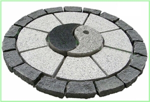 Granite Round Mosaic Medallion Pattern,Back Mesh Paving St