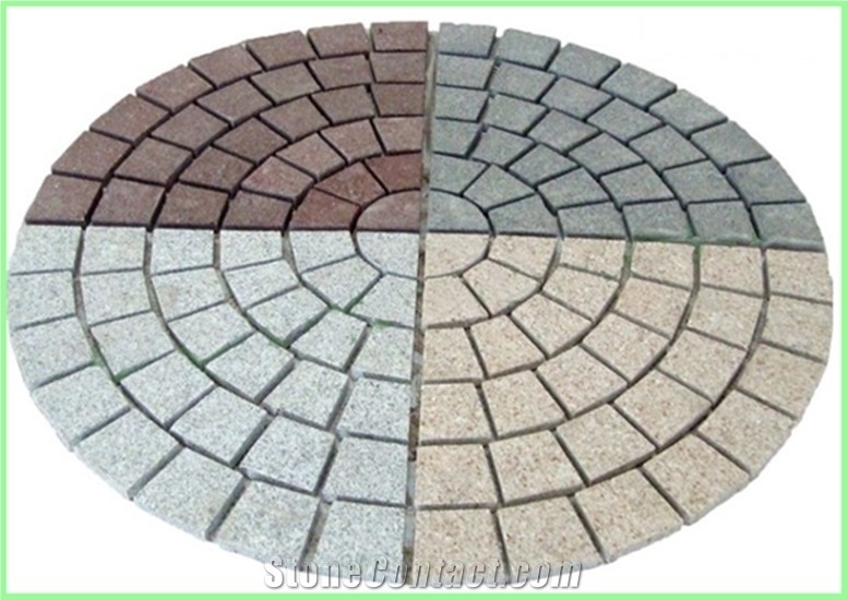 Granite Round Mosaic Medallion Pattern,Back Mesh Paving St