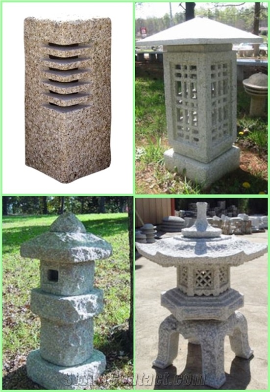 Lanterns,Lamps,Landscaping Stones, Multicolor Granite Lanterns