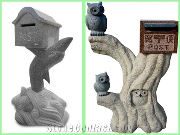 Mailbox,Landscaping Stones, Multicolor Granite Mailbox