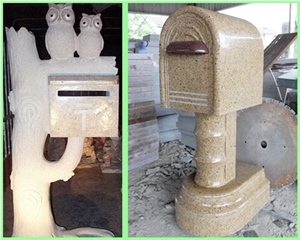 Mailbox,Landscaping Stones, Multicolor Granite Mailbox
