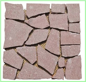 Square Pattern Back Mesh Paving Stone,Landscaping Porphyry , Granite Paving Stone
