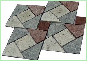 Square Pattern Back Mesh Paving Stone,Landscaping, Porphyry Granite Paving Stone