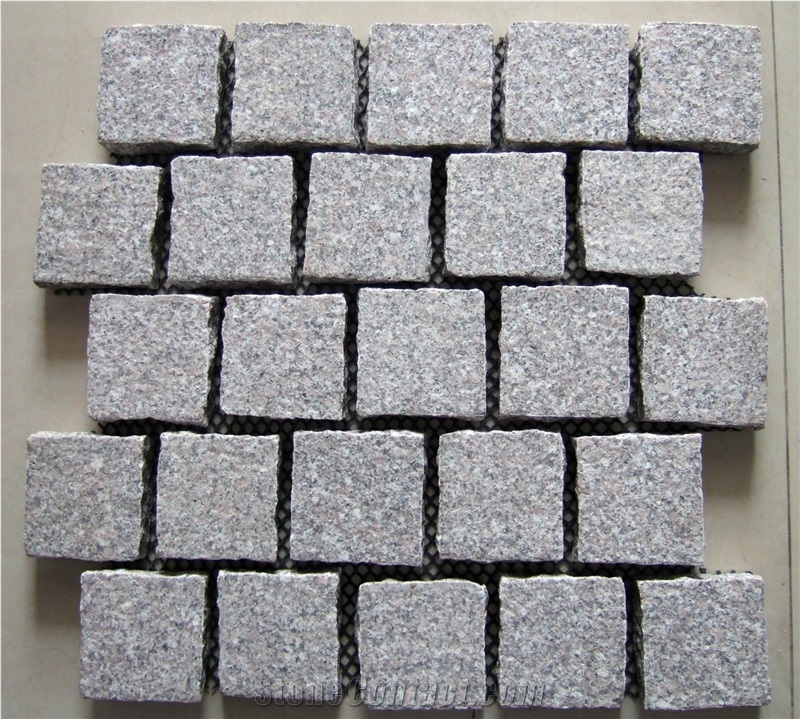 G603 Cobbles on Net ( COB-02 ), G603 Grey Granite Cobbles