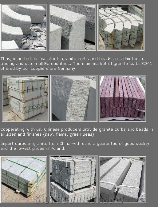 G341 Granite Kerbstone from China, G341 Grey Granite Kerbstone