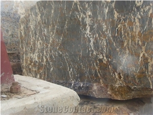 Black Gold Marble Block