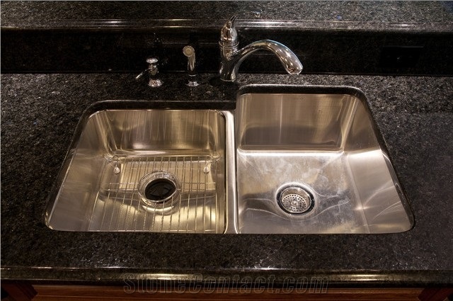 Blue in the Night Granite Countertops, Blue in the Night Black Granite Countertops