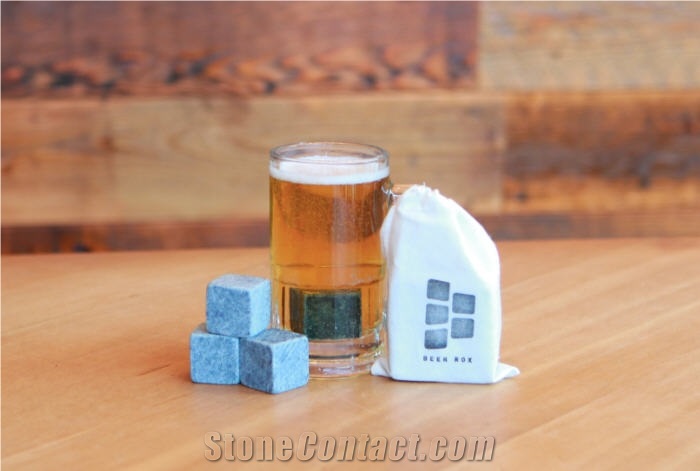 Beer Rox- Beverage Chilling Stones, Gray Grey Soapstone Kitchen Accessories