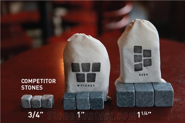 Whiskey Stones Rox Beverage Chilling Stones, Grey Soapstone Kitchen Accessories