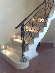 Crema Marfil Stairs, Crema Marfil White Marble Stairs