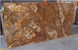 Burgundy Onyx Tiles & Slabs, Onice Tyger C.C. - Tyger Onyx Cross Cut Slabs, Brown Onyx Pakistan Tiles & Slabs