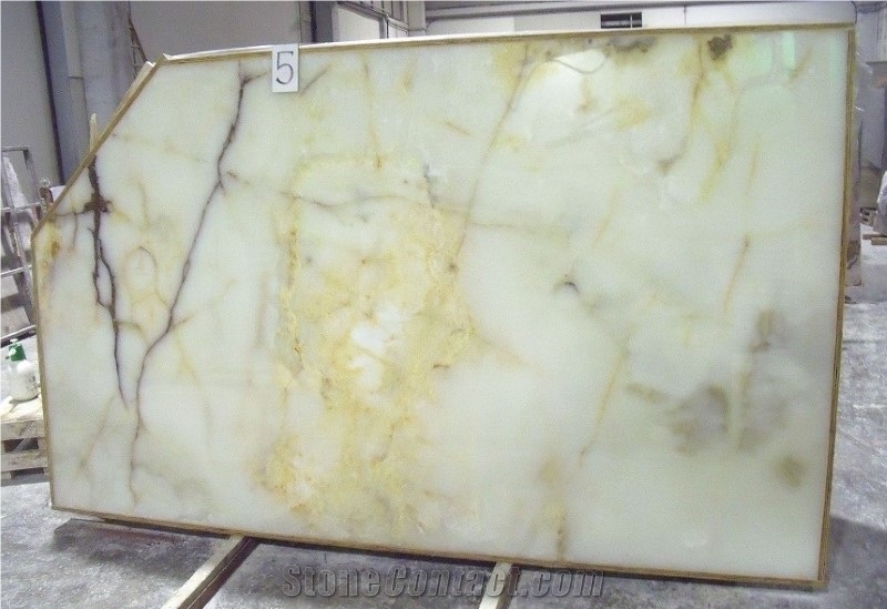 Onice Bianco Onyx Slabs & Tiles, White Polished Onyx Floor Tiles, Wall Tiles
