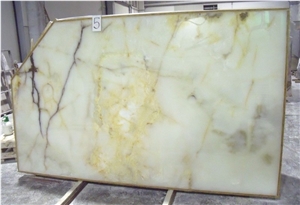 Onice Bianco Onyx Slabs & Tiles, White Polished Onyx Floor Tiles, Wall Tiles