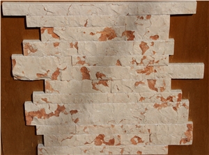 Rosso Atlantide Fatima Cultured Wall Cladding Pane, Rosso Atlantide Fatima Pink Limestone Wall Cladding