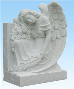 YAKING Marble Statue Tombstone, White Marble Tombstone YAKING Marble Statue Tombstone, White Marble Tombstone