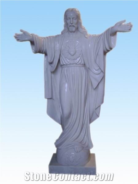 YAKING Marble Statue Tombstone, White Marble Tombstone