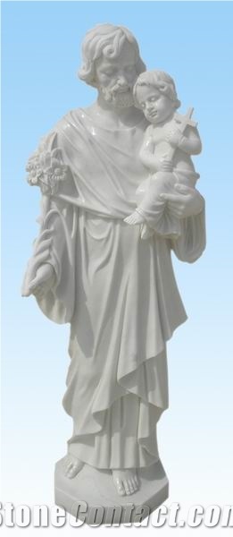 YAKING Marble Statue Tombstone, White Marble Tombstone