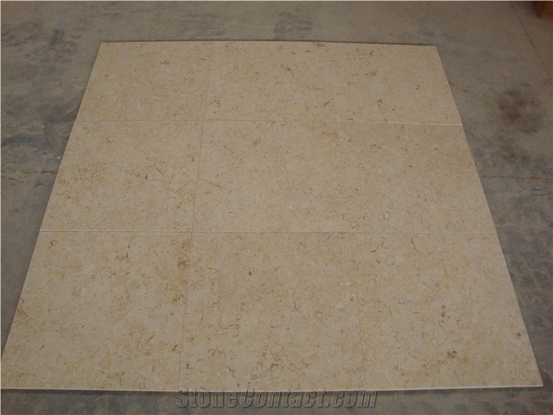 Yellow Pearl Limestone Tiles & Slabs, Egypt Beige Limestone Polished Flooring Tiles, Walling Tiles