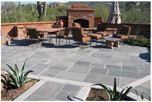 Kavala Quartzite Patio Pattern, Kavala Grey Quartzite Patio