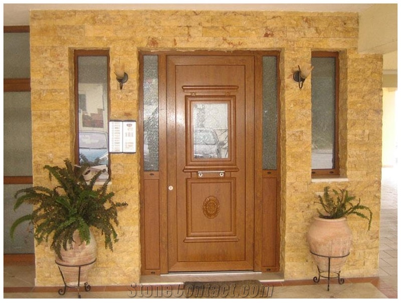 Mandras Sandstone Split Wall, Mandras Yellow Sandstone Wall