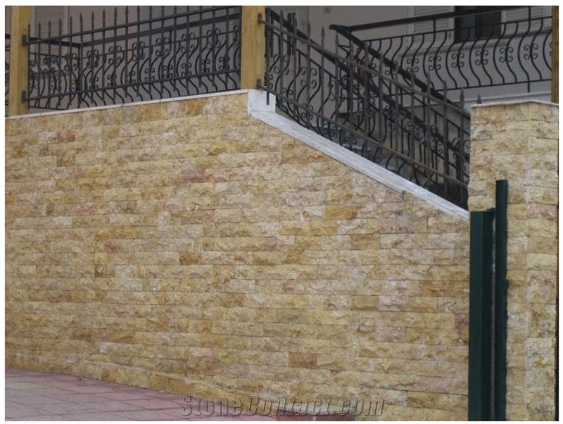 Mandras Sandstone Split Wall, Mandras Yellow Sandstone Wall
