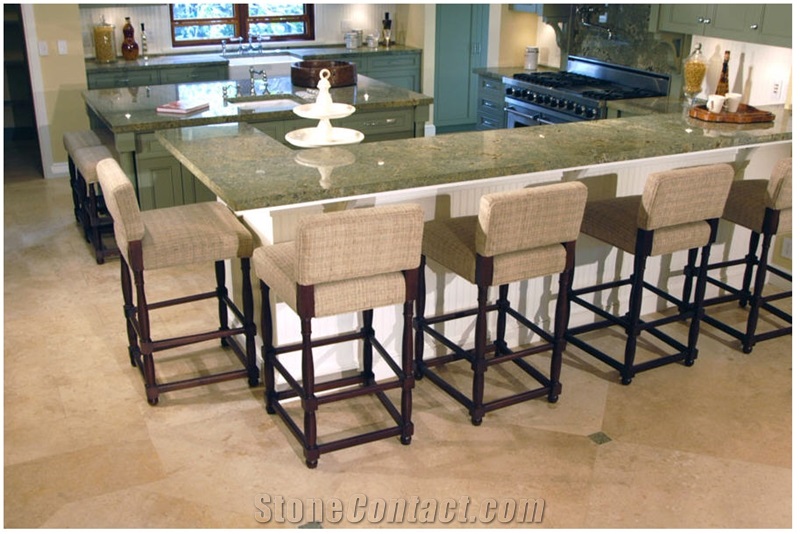 Sea Foam Green Kitchen Design, Island Top, Counter, Sea Foam Green Granite Kitchen Design