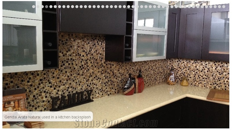Gendai Arata Natural Used in a Kitchen Backsplash