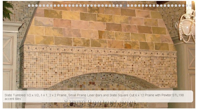 Slate and Mosaic Kitchen Hood, Yellow Slate Kitchen Hood