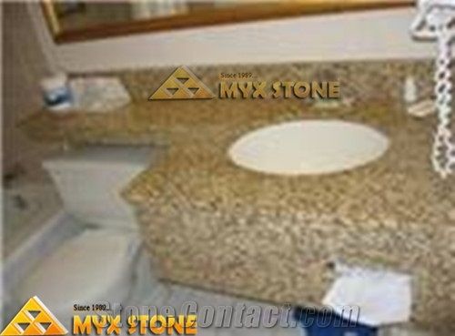 Tiger Skin Yellow China Granite Bath Countertop