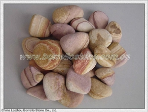 Beautiful Rainbow Pebble Stone, Red Sandstone Pebble Stone