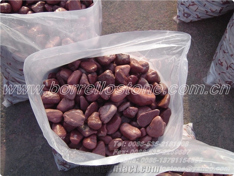 Landscaping Red Pebble Stone, Red Granite Pebble Stone