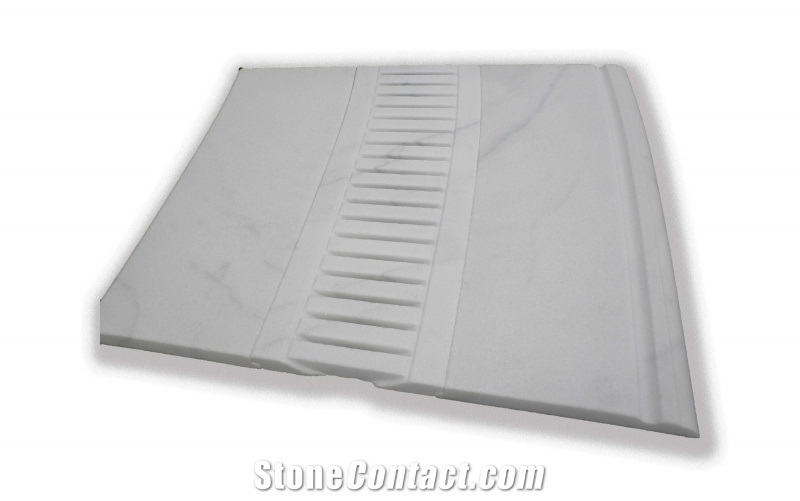 Pool Deck Drain, Pool Coping, Thassos White Marble Pool Deck Drain
