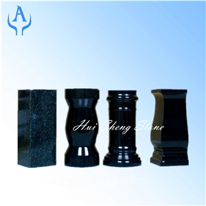 Granit Monumental Vase Decoration, Black Granite