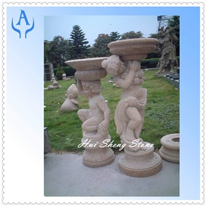 Granite Brown Garden Person Sculpture, Brown Granite