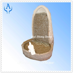 Granite Brown Garden Waterbird Fountain, Brown Granite