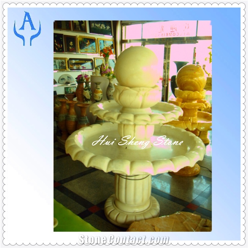 Yellow Granite Fountain Ball, Yellow Granite