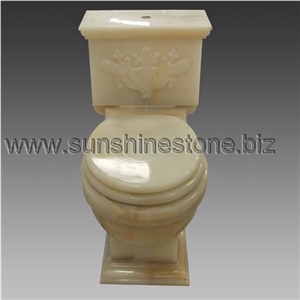 White Onyx Carving Toilet