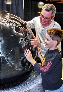 Sphere Fountain, Galaxy Black Granite Fountain