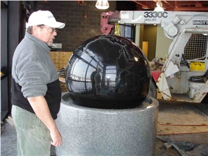 Water Fountain Globes, Absolute Black Granite Fountain