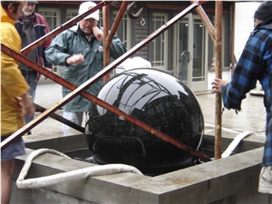 Water Fountain Globes, Absolute Black Granite Fountain