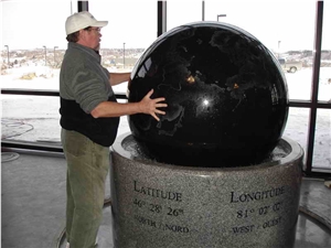 Water Fountain Globes, Absolute Black Granite Fountain