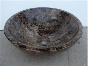 China Dark Emperador Marble Kitchen Sinks