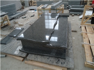 Snow Black Granite Double Tombstone