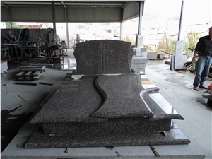Snow Black Granite Double Tombstone